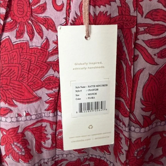 Cleobella Hattie Mini Dress Floral Cotton Multicolor Size M NWT - Picture 5 of 7